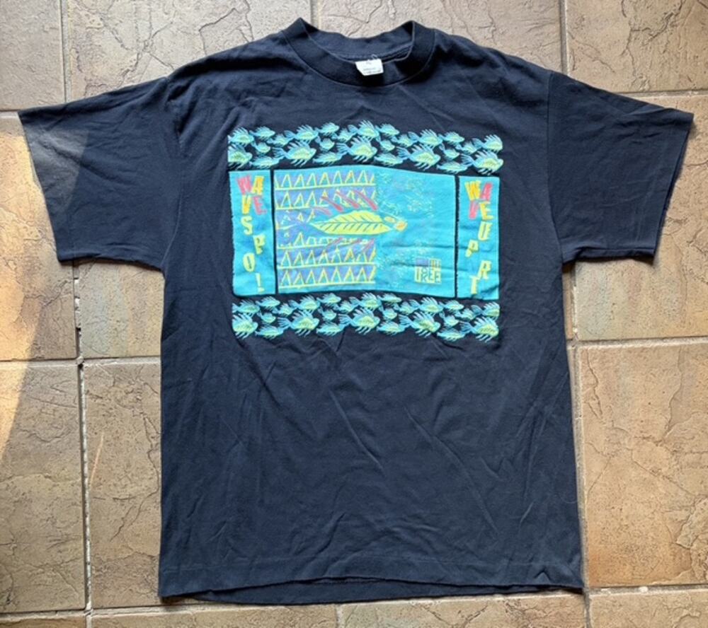 Vintage 90s Cherokee Wave Sport Fish Graphic T Shirt XL Made n USA Single Stitch